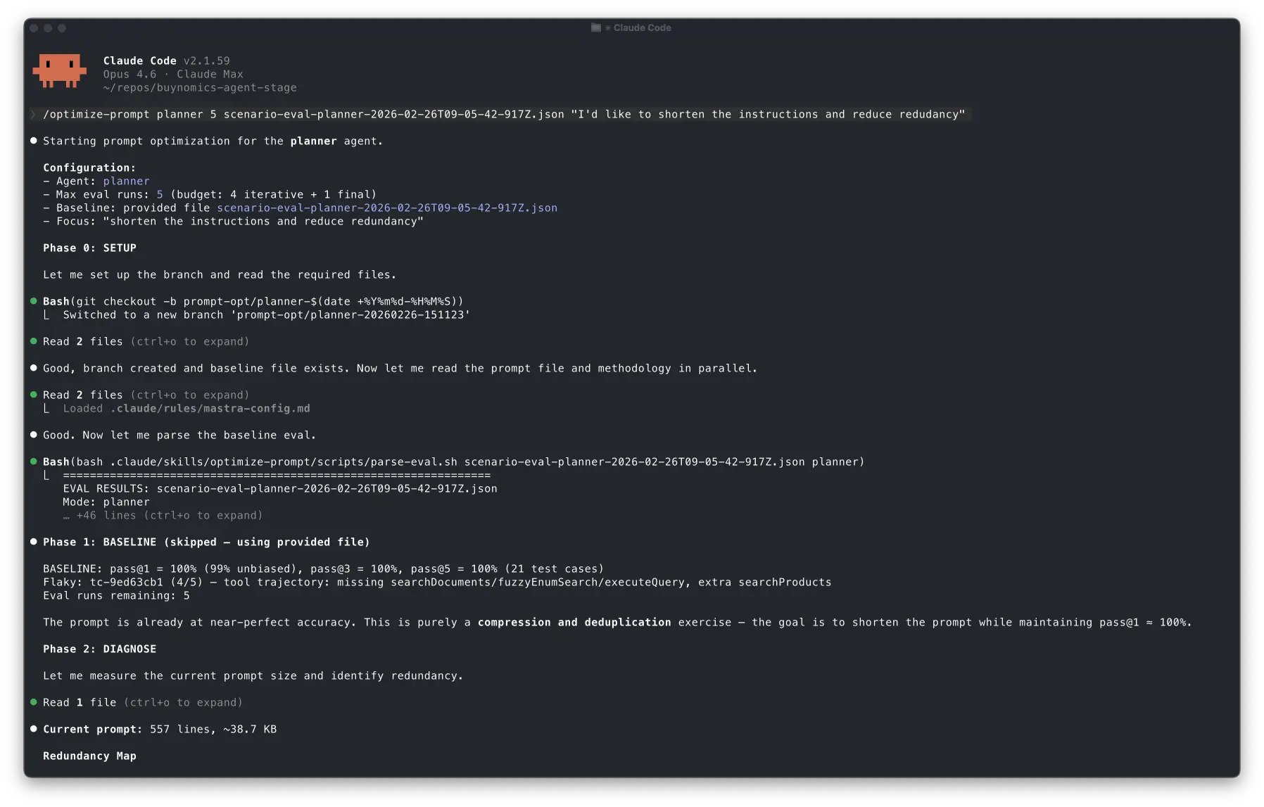 Trigger system prompt optimization run