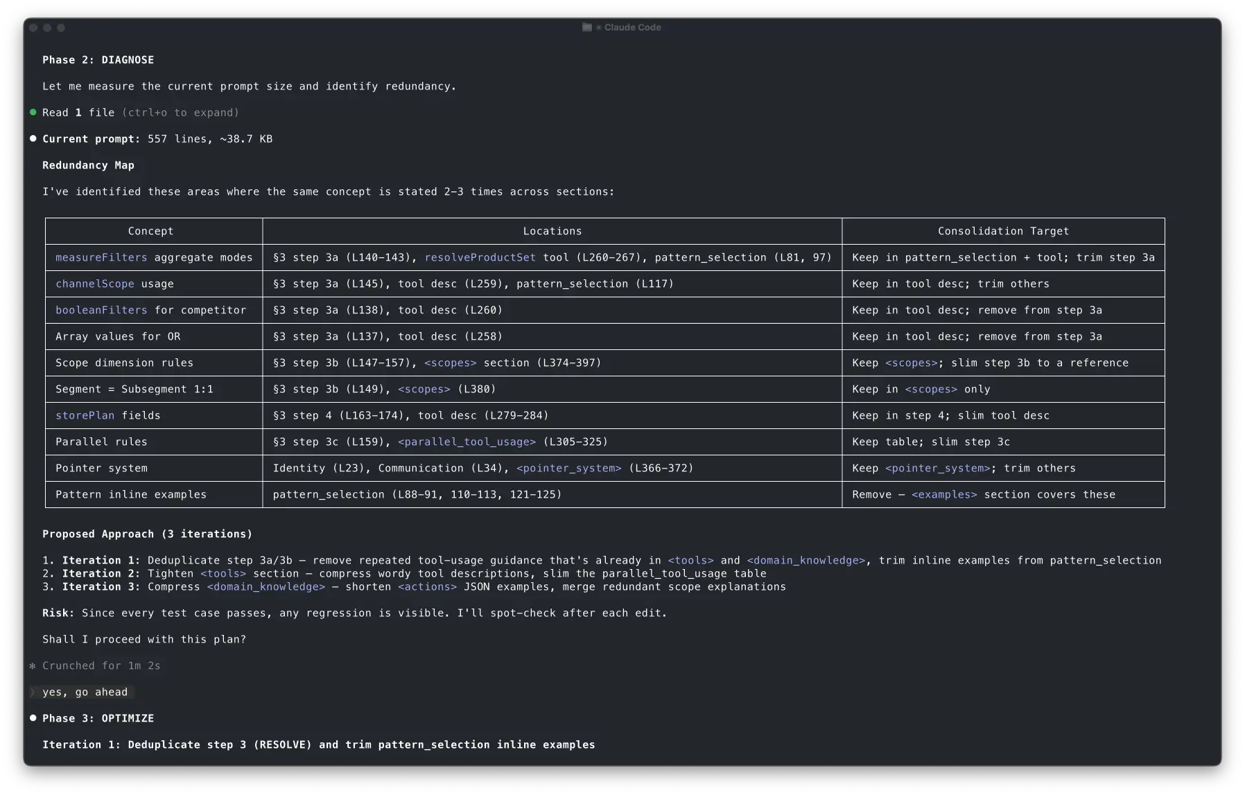 Phase 2: Diagnosis - Claude creates a redundancy map