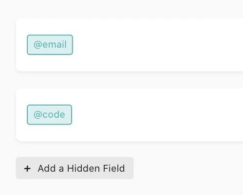 Typeform hidden fields settings