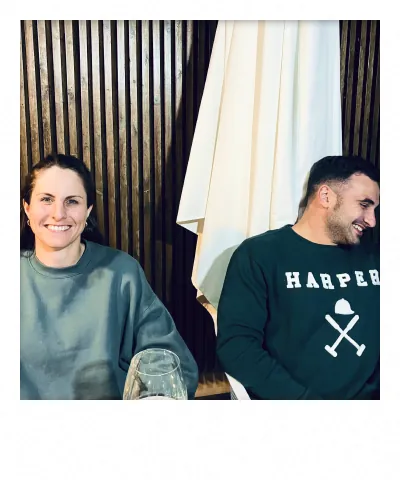 Team members laughing